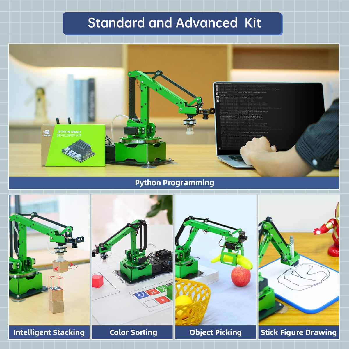 Hiwonder JetMax JETSON NANO Robot Arm ROS Open Source Vision Recognition Program Robot